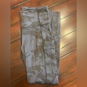 Lululemon Fast and Free Black Camo Leggings